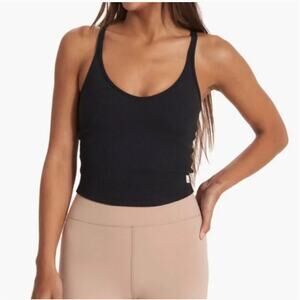 Vuori Rib Crop Top in Black Size Small